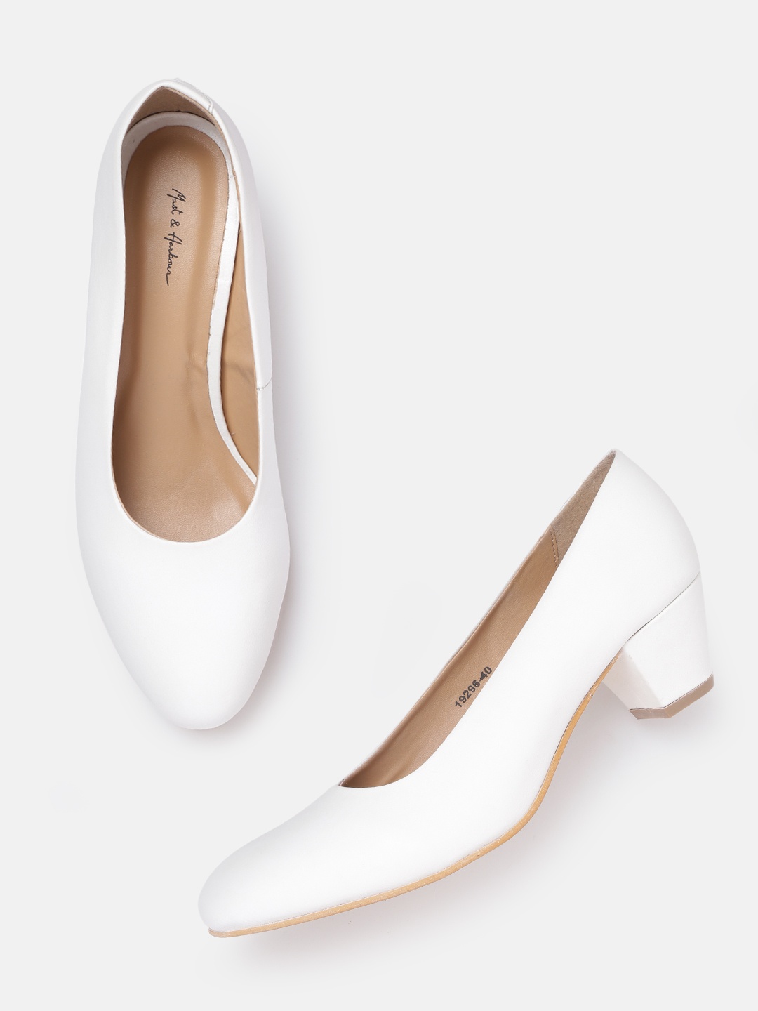 

Mast & Harbour White Block Solid Pumps