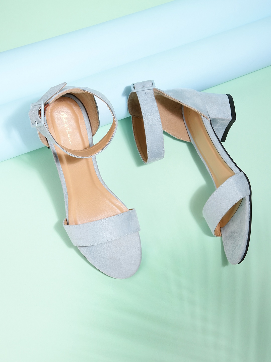 

Mast & Harbour Women Blue Solid Mid-Top Block Heels