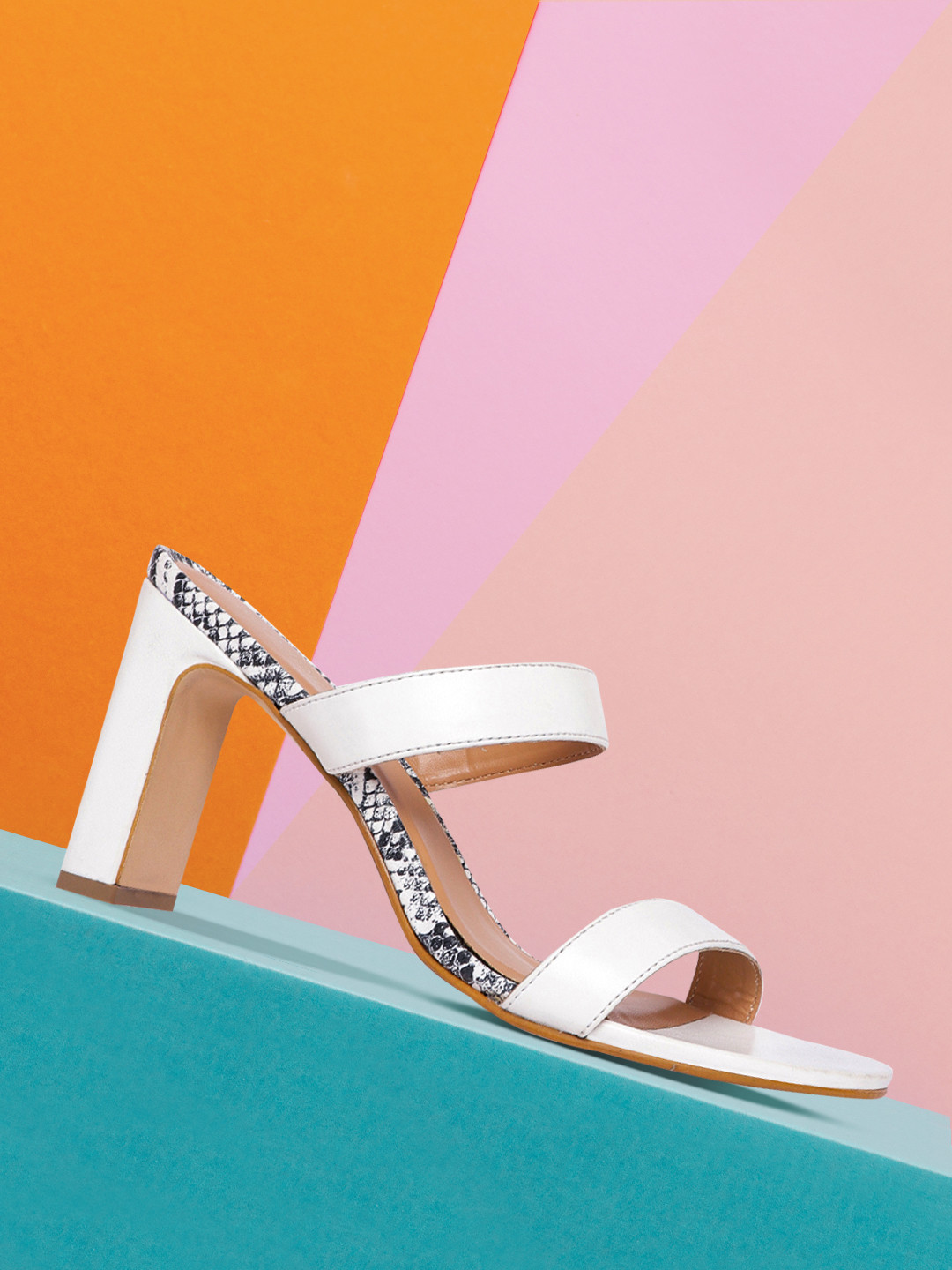 

CORSICA White Solid Block Heels