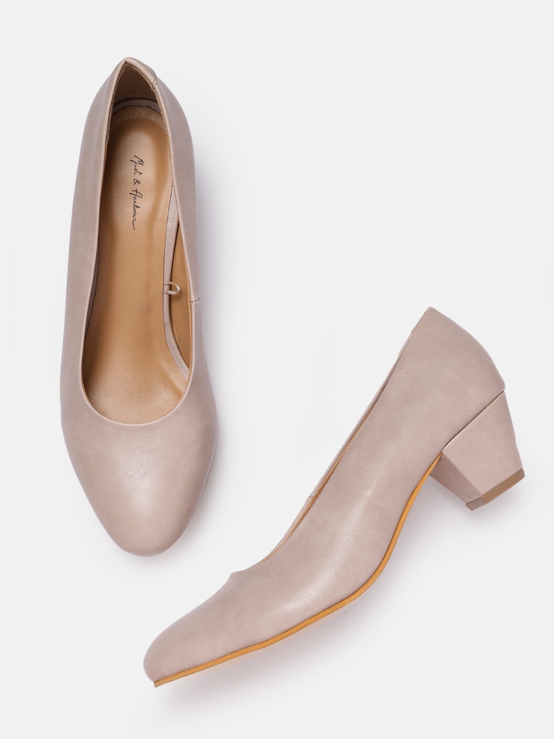 

Mast & Harbour Nude-Coloured Solid Pumps