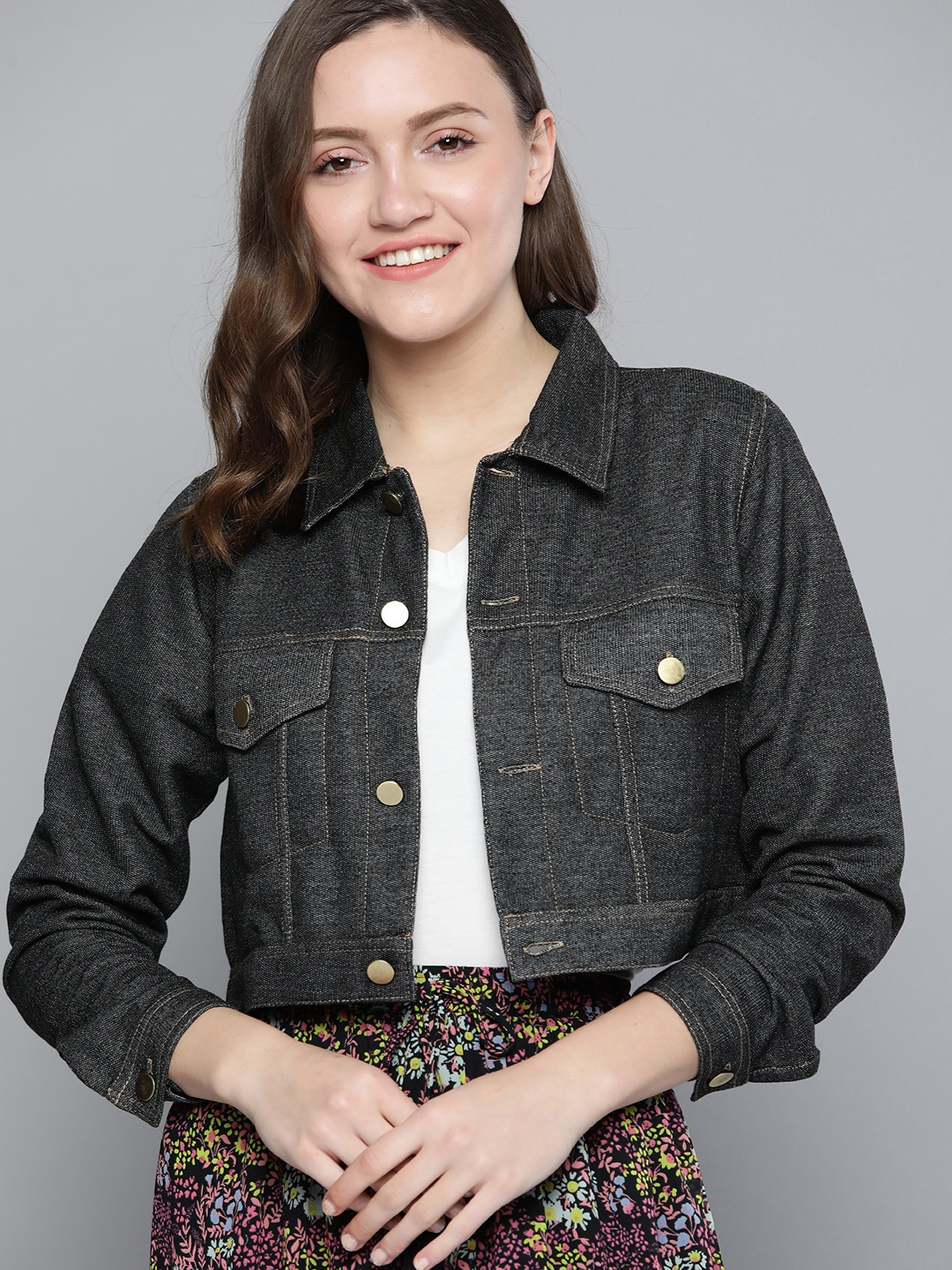 

Mast & Harbour Women Black & White Tailored Jacket