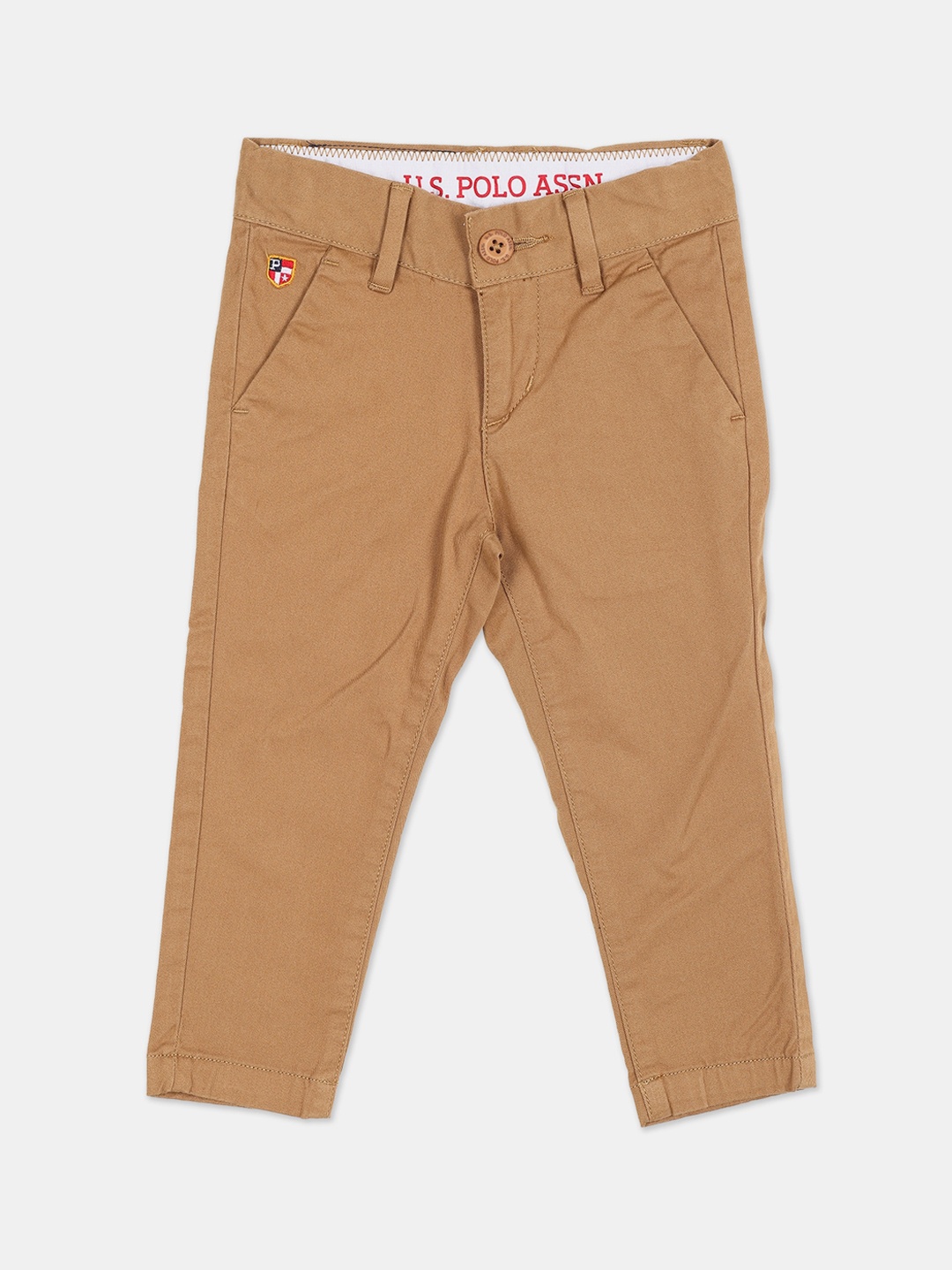 

U S Polo Assn Boys Brown Cotton Blend Trousers