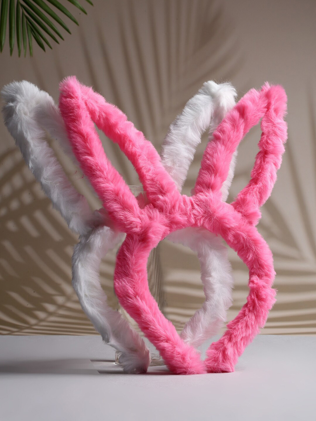 

VOGUE PANASH Girls Set of 2 Pink & White Fur Hairband