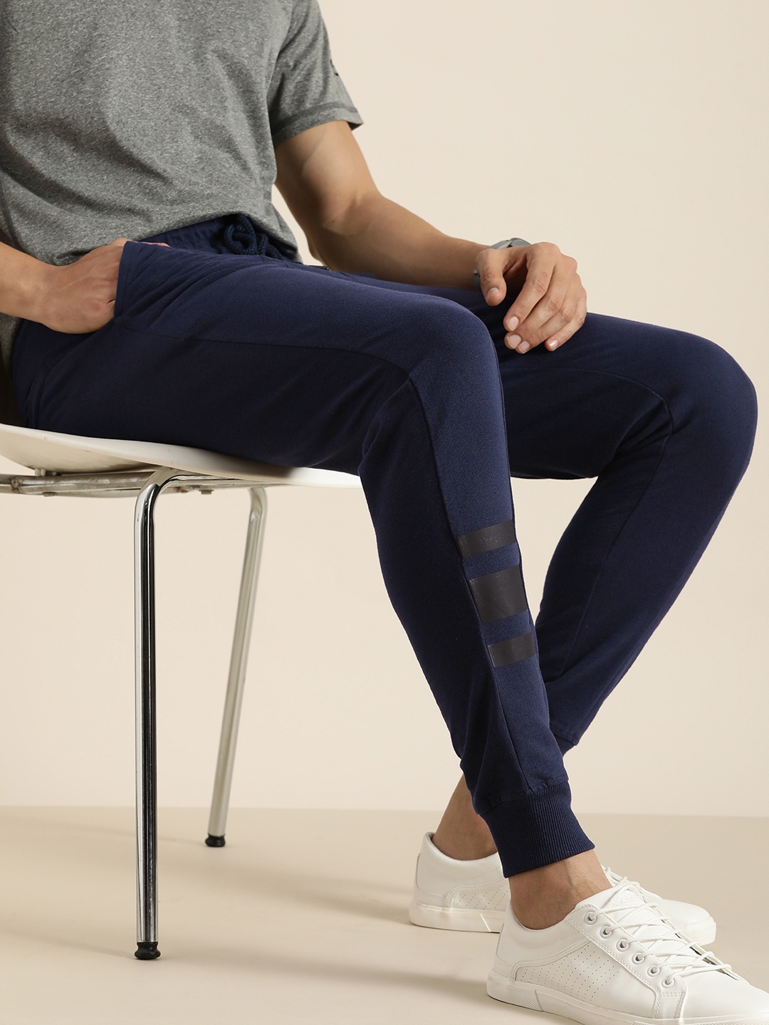 

Invictus Indoor Men Navy Blue Joggers with Printed Detail