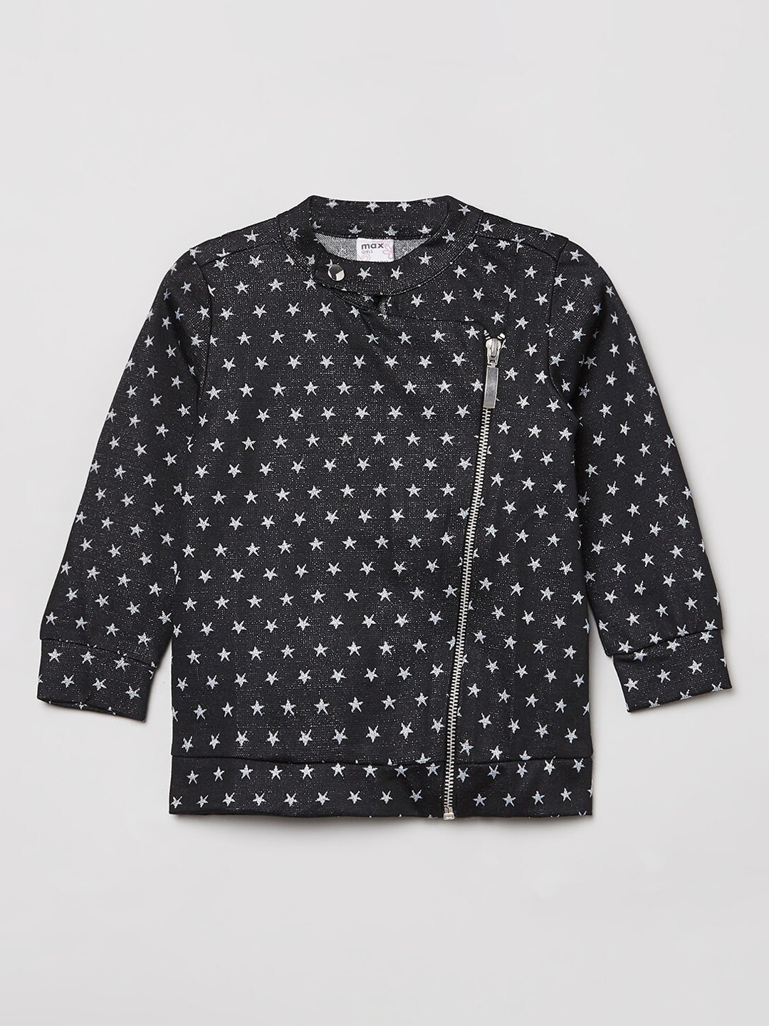 

max Girls Black Printed Tailored Jacket