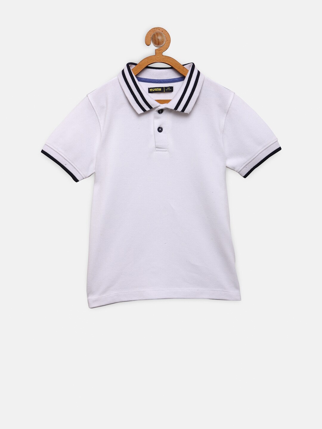 

NYNSH Boys White Polo Collar T-shirt