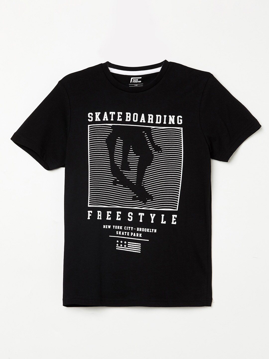 

Fame Forever by Lifestyle Boys Black Printed Monochrome T-shirt