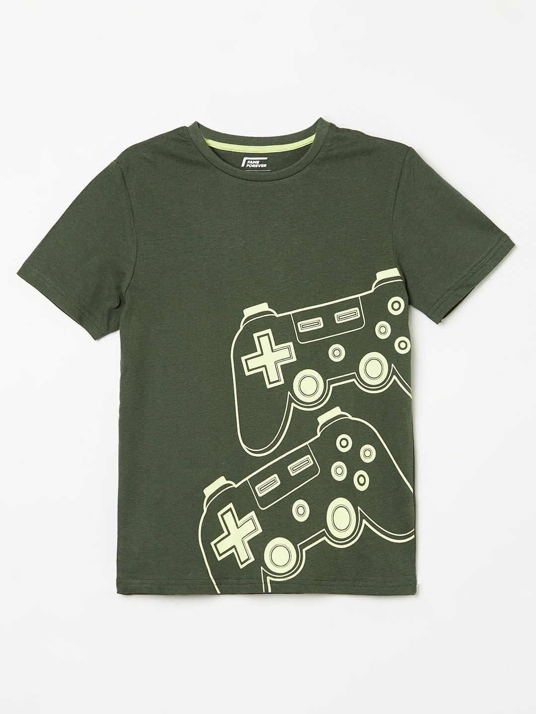 

Fame Forever by Lifestyle Boys Olive Green Printed T-shirt