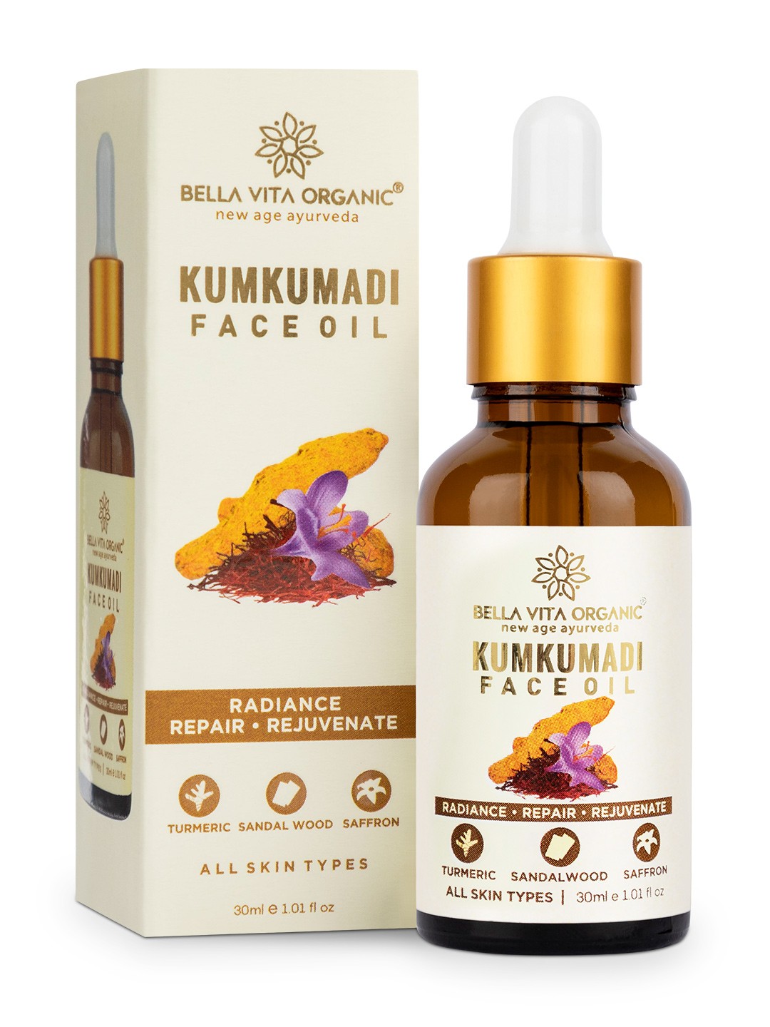 

Bella Vita Organic Kumkumadi Face Glowing Oil - 35ml, Transparent