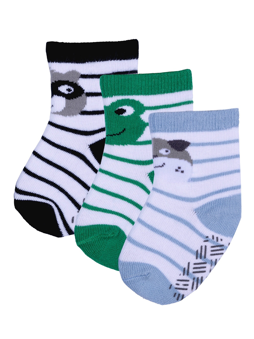 

Nuluv Boys Pack Of 3 Multicoloured Patterned Ankle-Length Socks, Multi