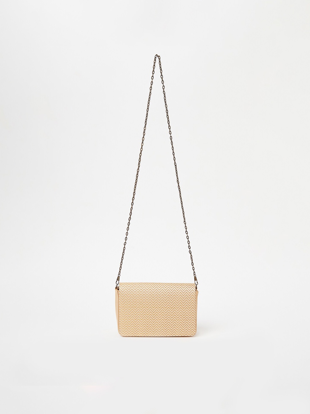 

Fabindia Gold-Toned & White Textured Purse Clutch