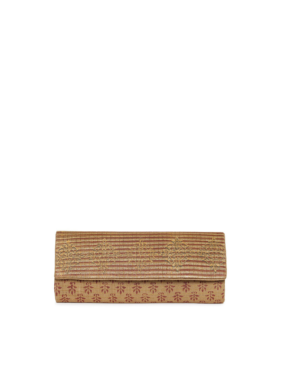 

Fabindia Beige Printed Foldover Clutch
