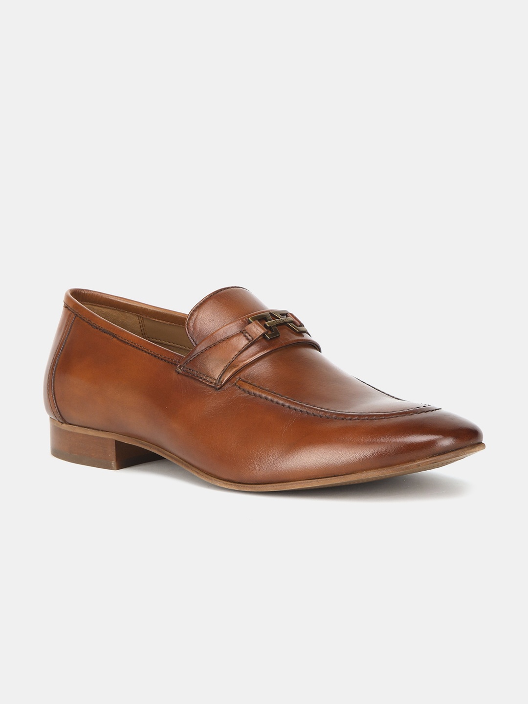 

Arrow Men Tan-Brown Solid Leather Formal Loafers