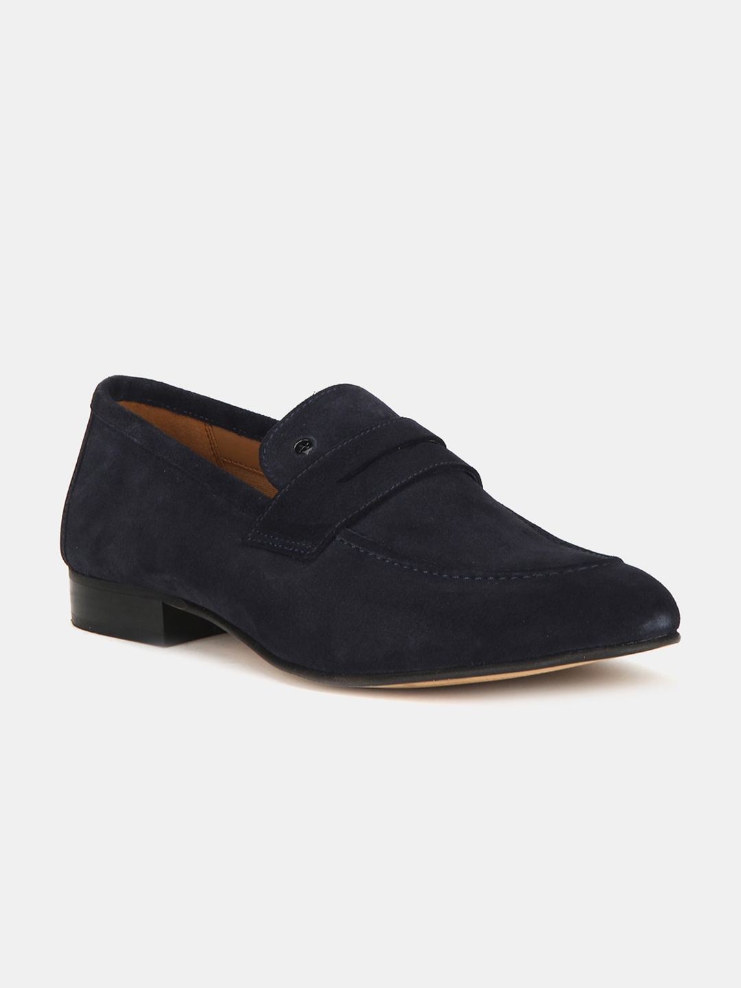 

Arrow Men Navy Blue Solid Leather Formal Loafers