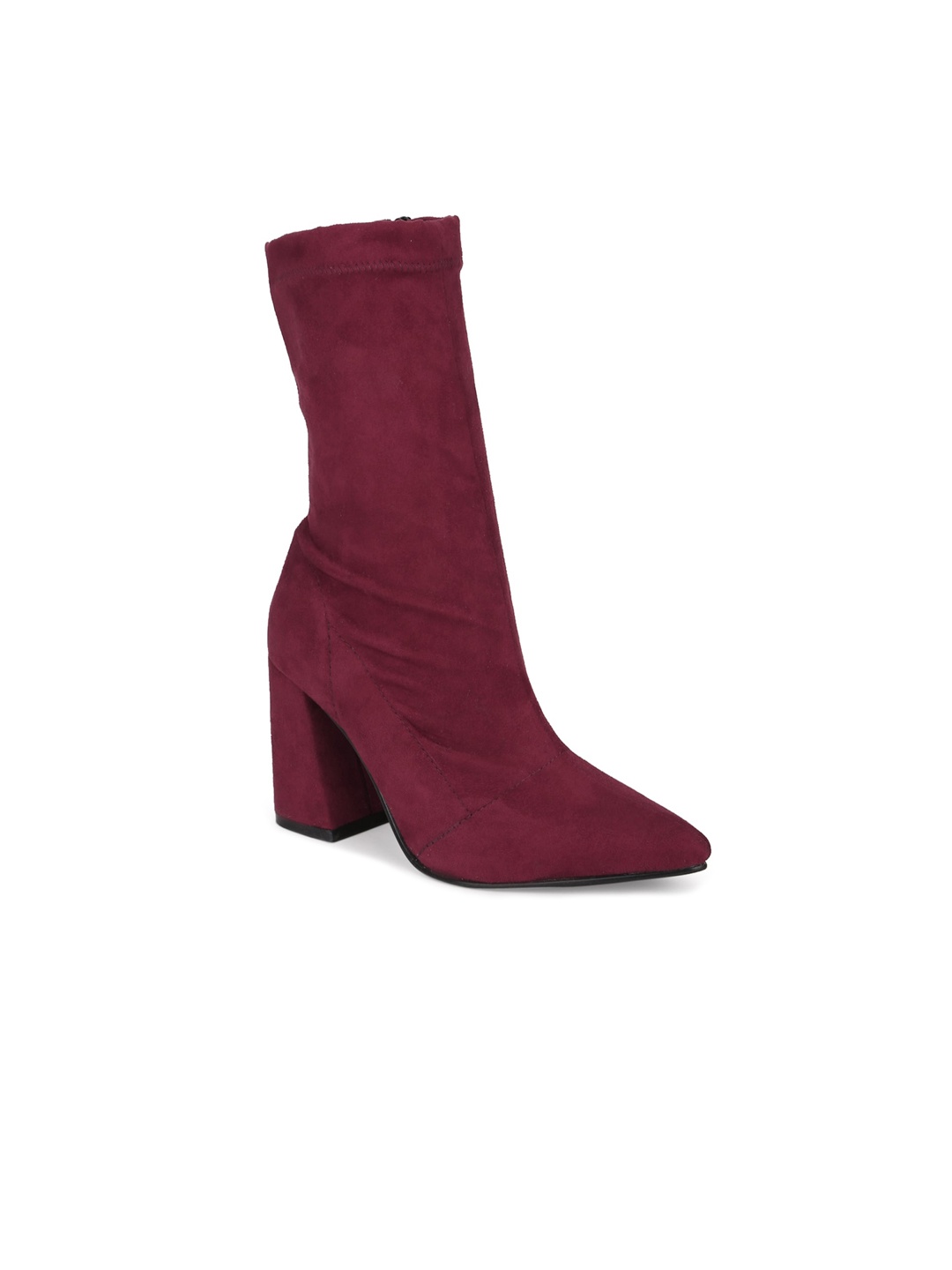 

Truffle Collection Burgundy Suede Block Heeled Boots