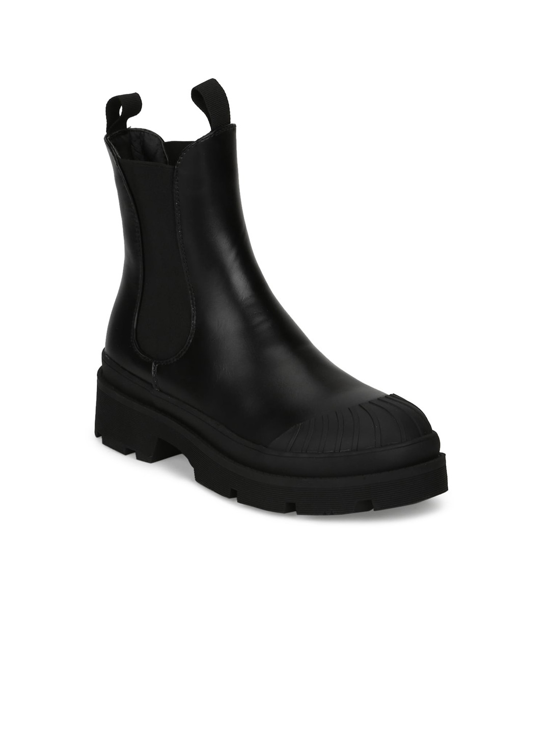 

Truffle Collection Black PU Comfort Heeled Boots