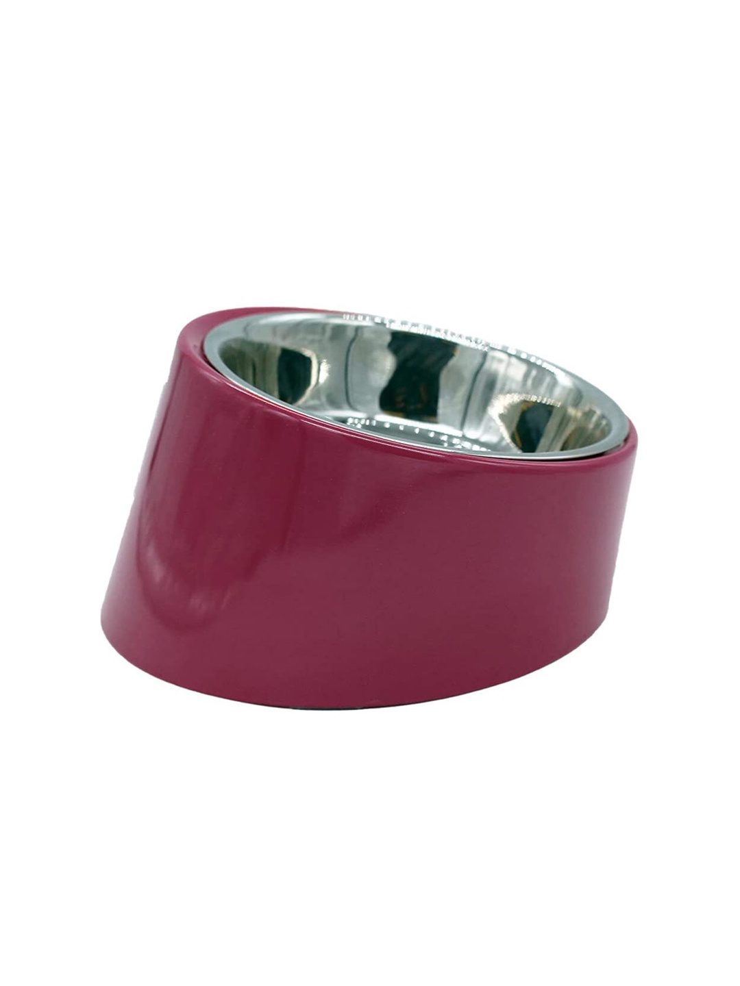 

Emily pets Maroon & Silver-Toned Solid Dog Bowl Feeder