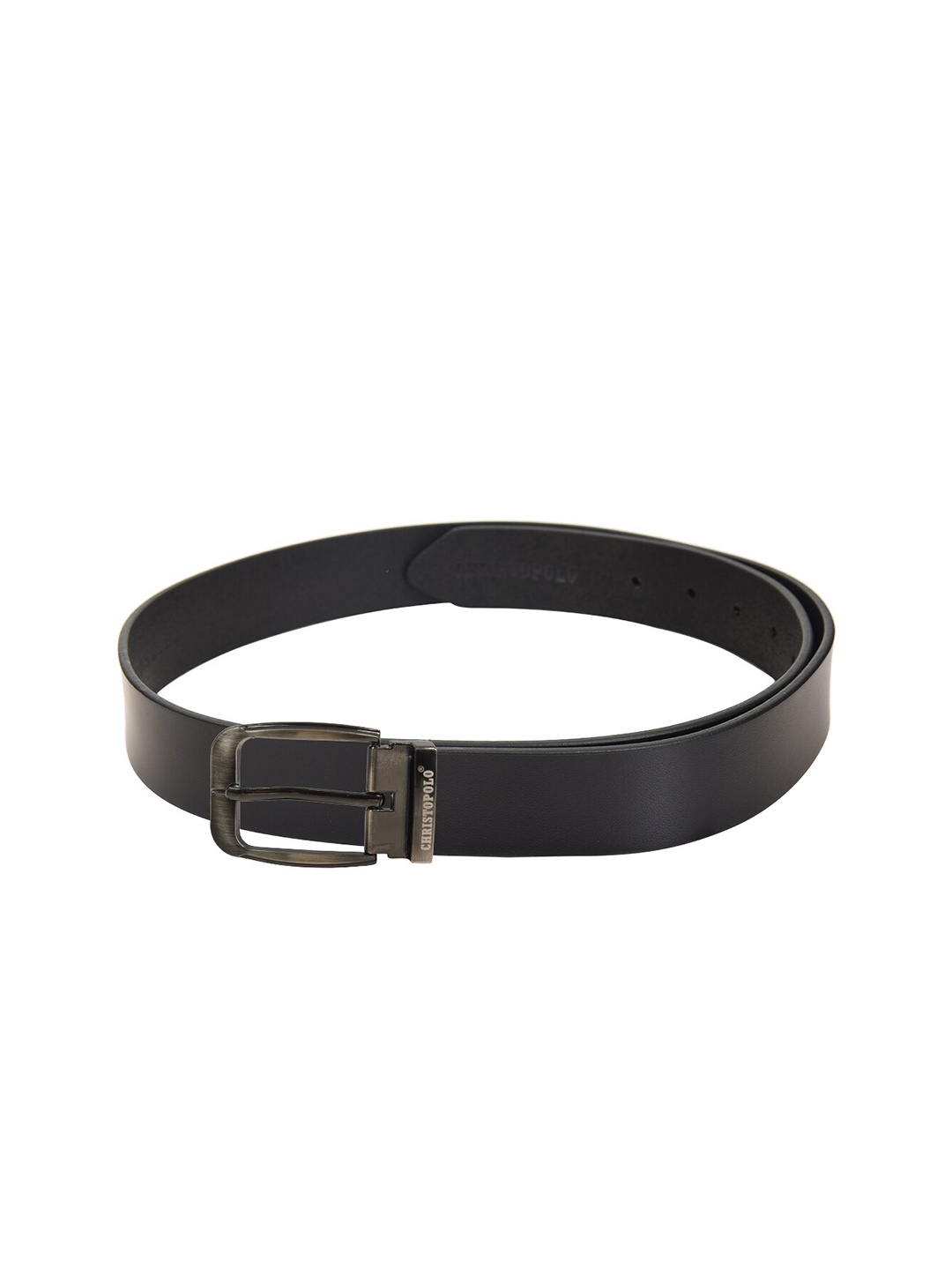 

CHRISTOPOLO Men Black Leather Formal Belt