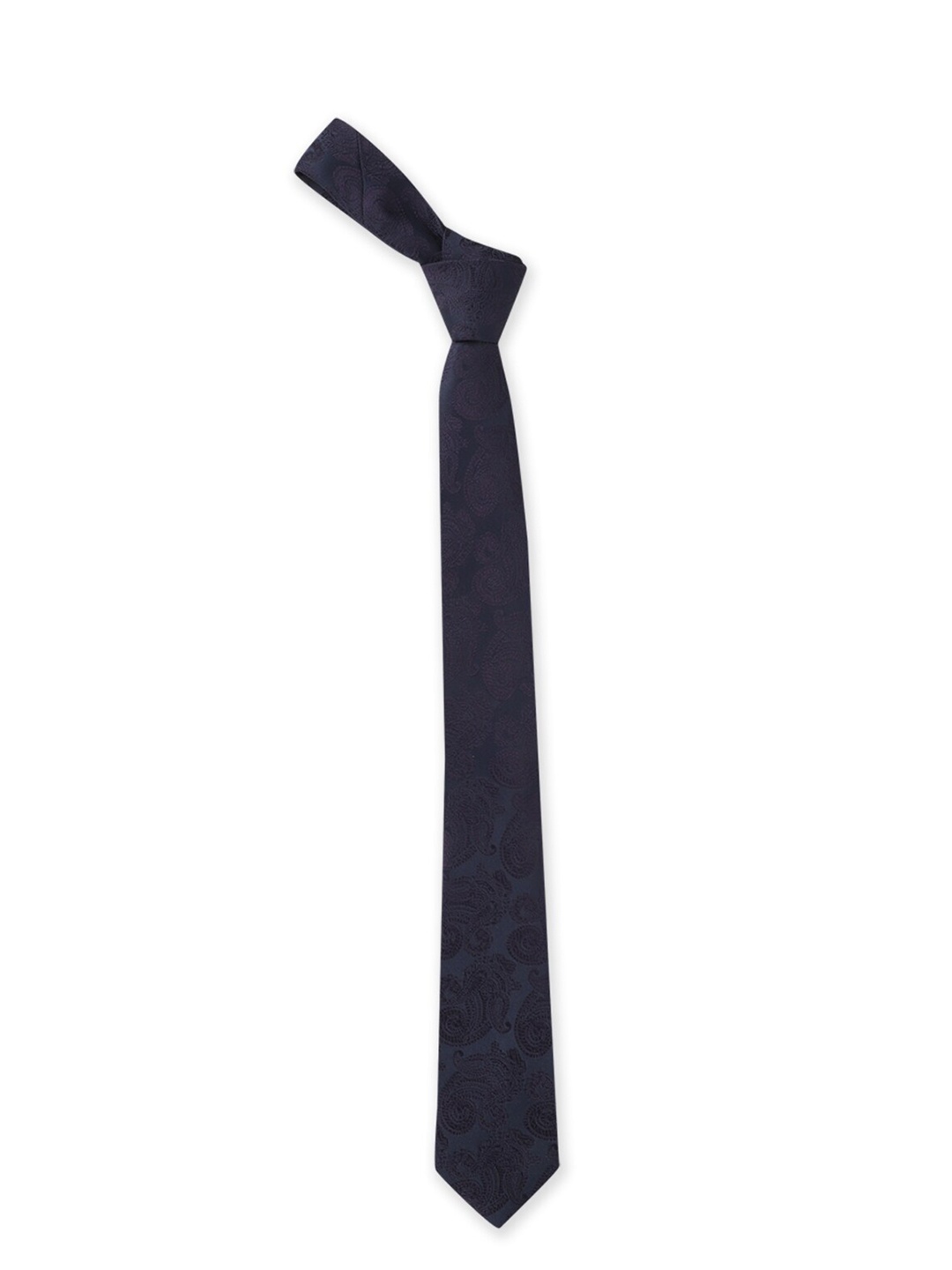 

Van Heusen Men Navy Blue Woven Design Skinny Tie