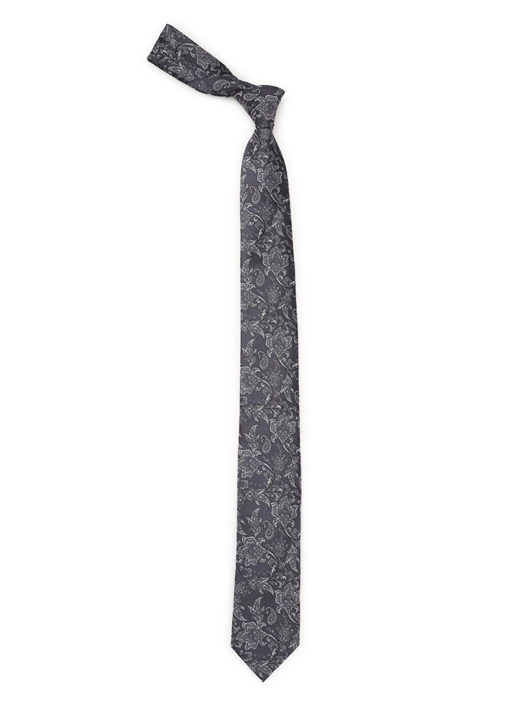 

Van Heusen Men Grey Woven Design Skinny Tie