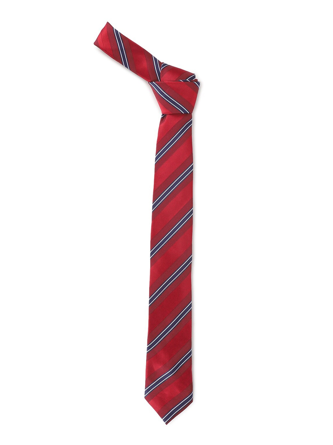 

Van Heusen Men Red & Blue Striped Broad Tie