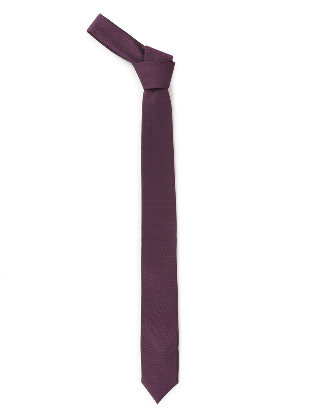 

Van Heusen Men Purple Woven Design Skinny Tie