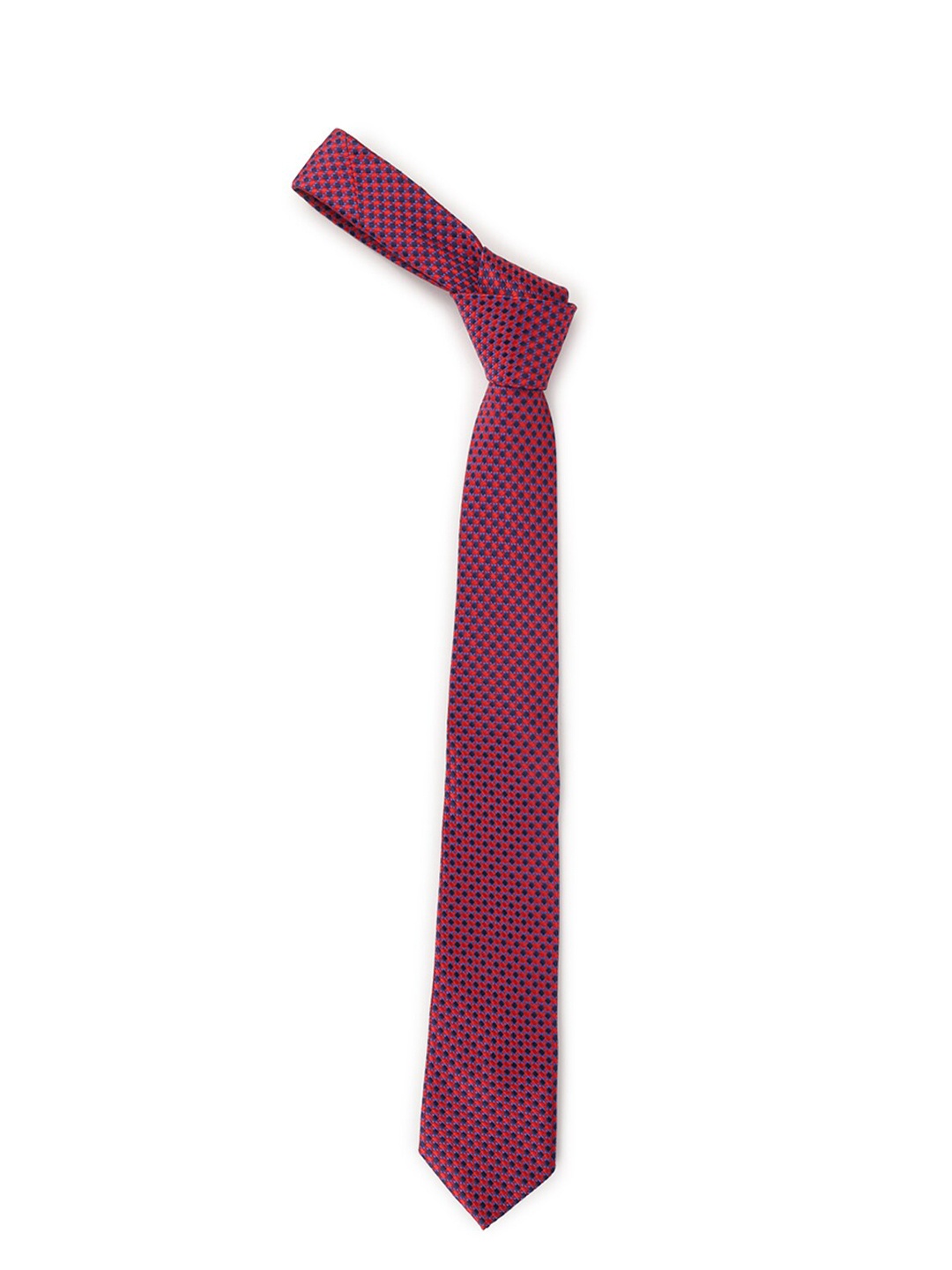 

Van Heusen Men Red & Blue Woven Design Skinny Tie