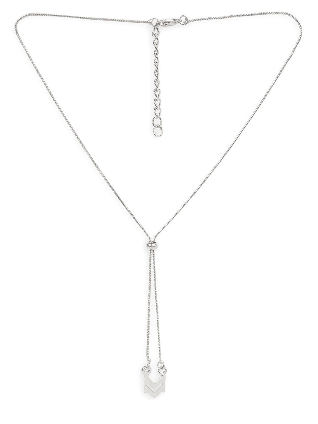 

March by FableStreet Silver-Plated Adjustable Chevron Necklace