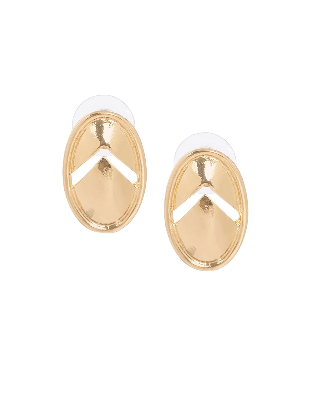 

March by FableStreet Gold-Toned Oval Studs Earrings