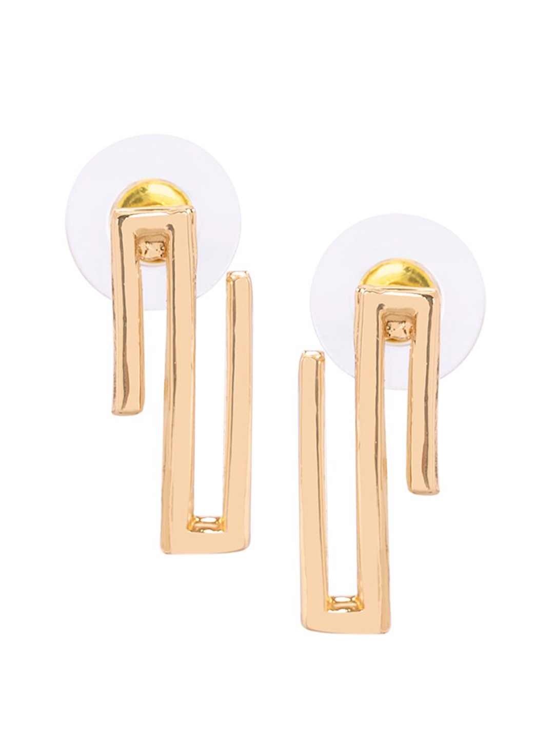 

Mikoto by FableStreet Gold-Toned Geometric Studs Earrings