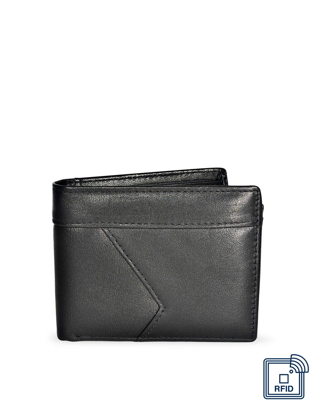 

BANGE Men Black Vegetable Tanned Genuine Leather Two Fold Wallet