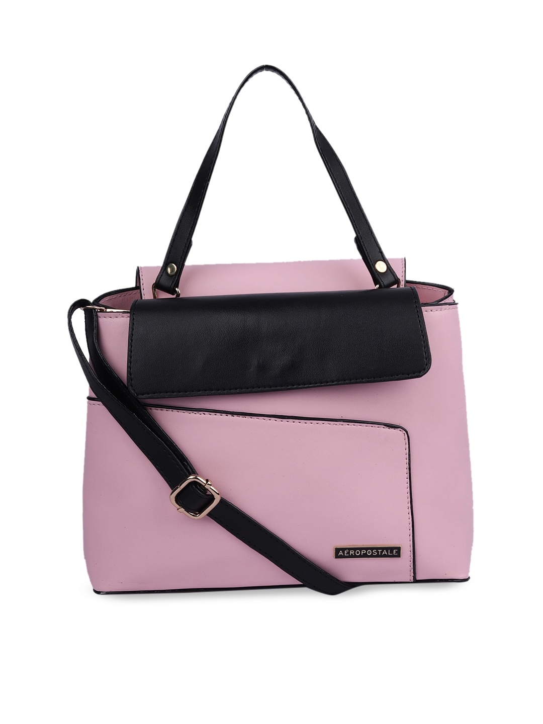 

Aeropostale Pink Colourblocked Structured Handheld Bag