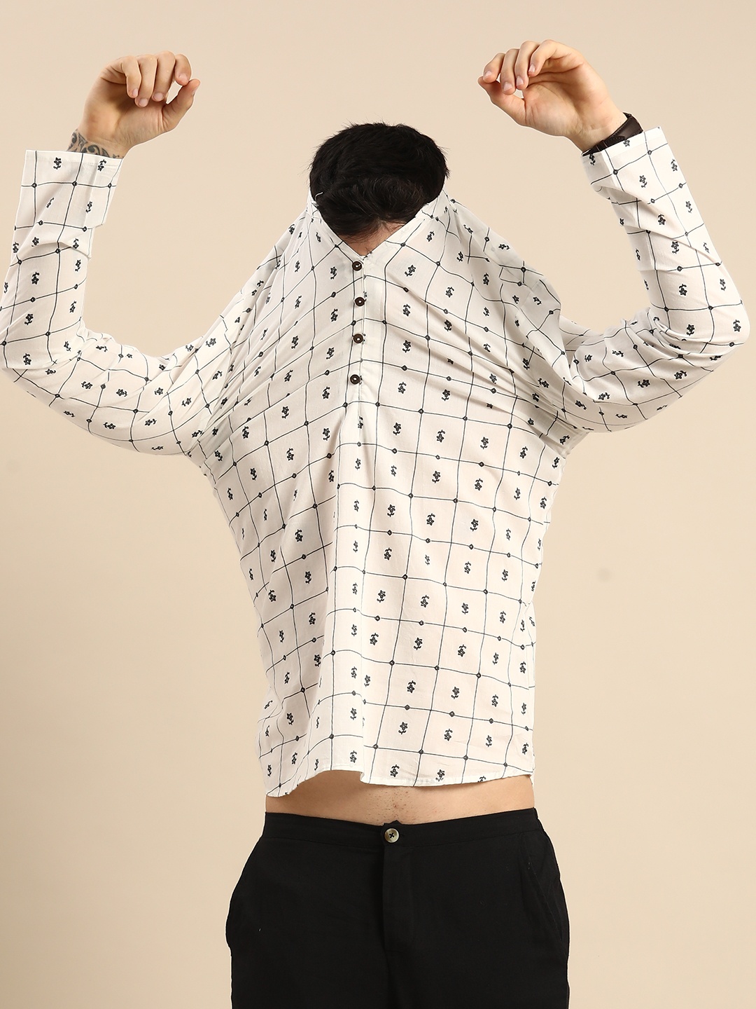 

Anouk Men White Pure Cotton Kurta with Trousers