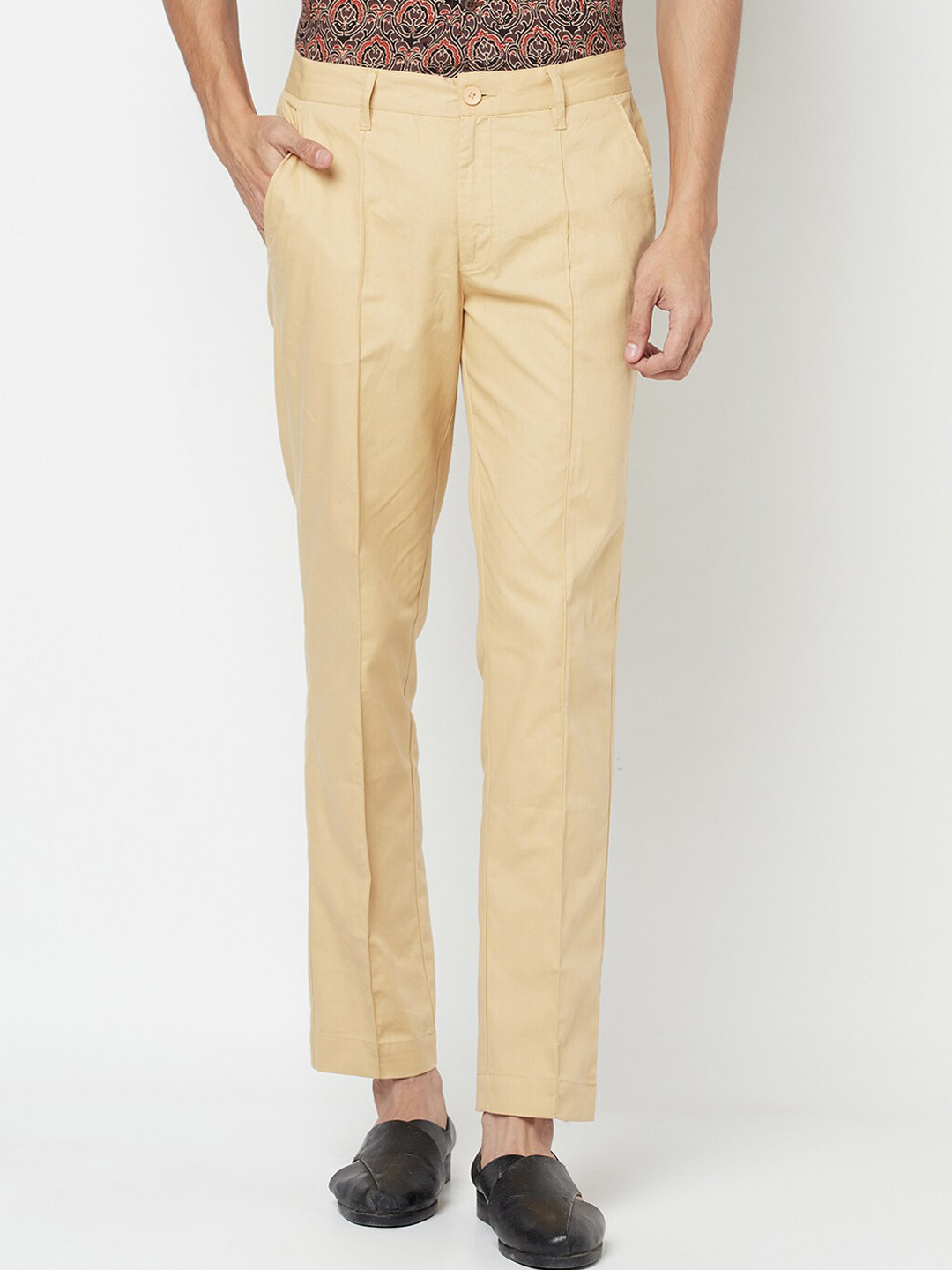 

Fabindia Men Beige Trousers