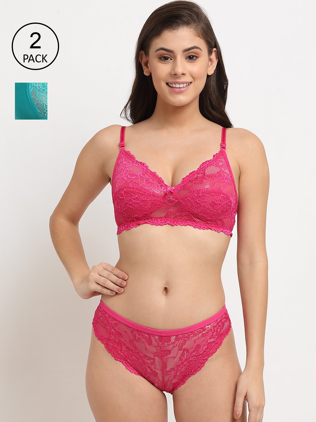 

Friskers Pink & Blue Pack Of 2 Non Padded Lingerie Set