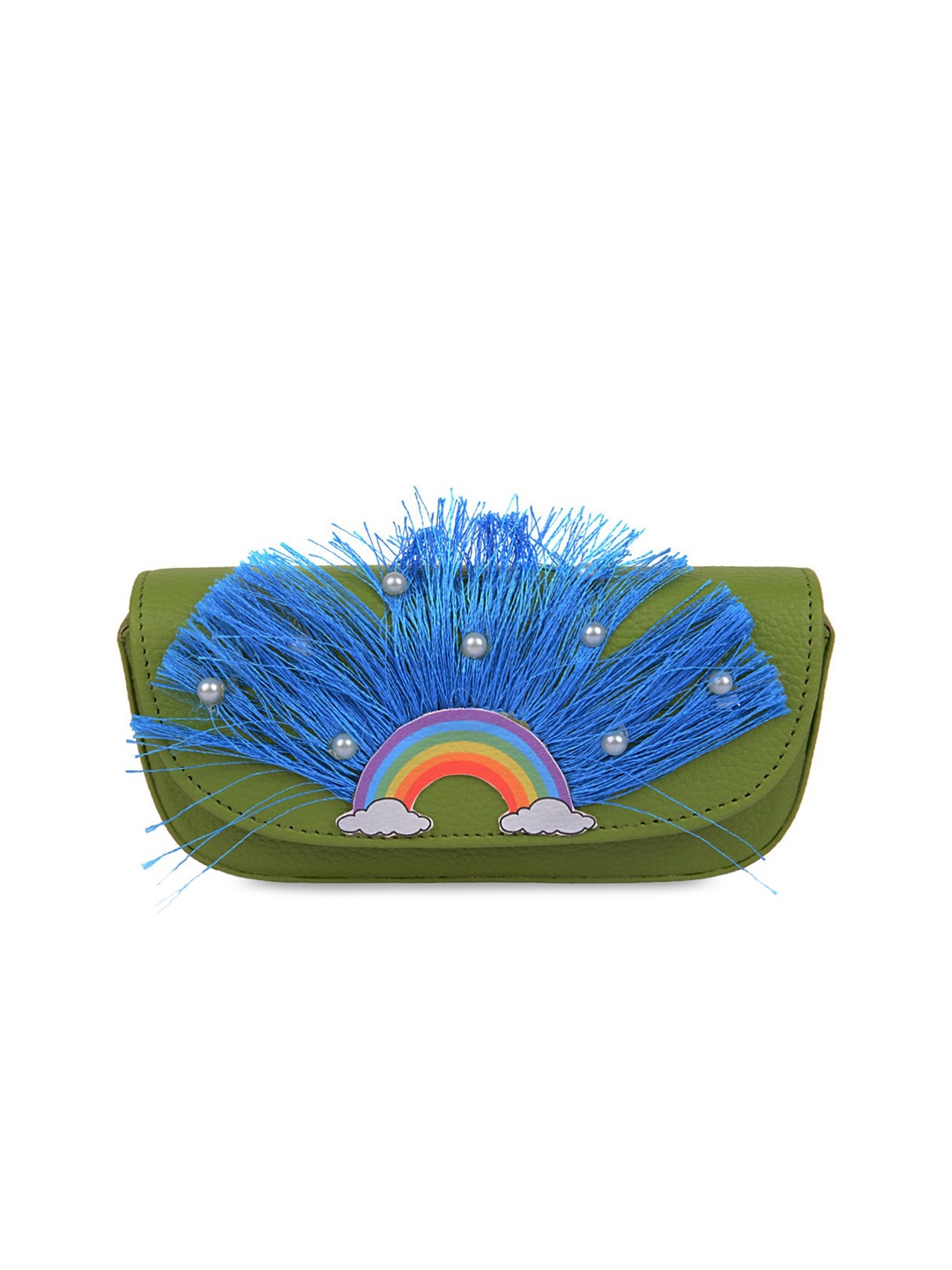 

Vdesi Women Green & Blue Rainbow Sunglass Case