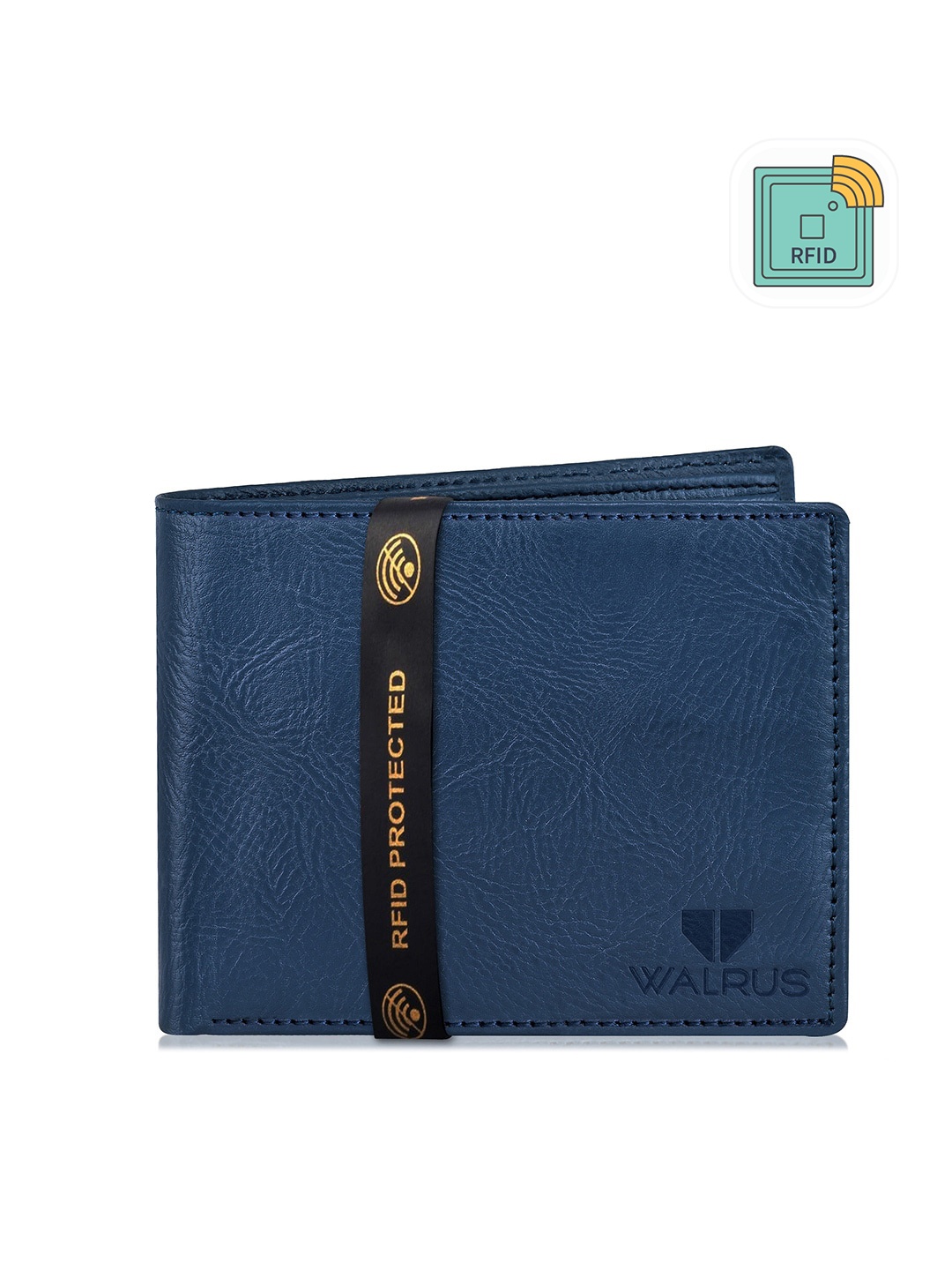 

Walrus Men Blue Two Fold Wallet