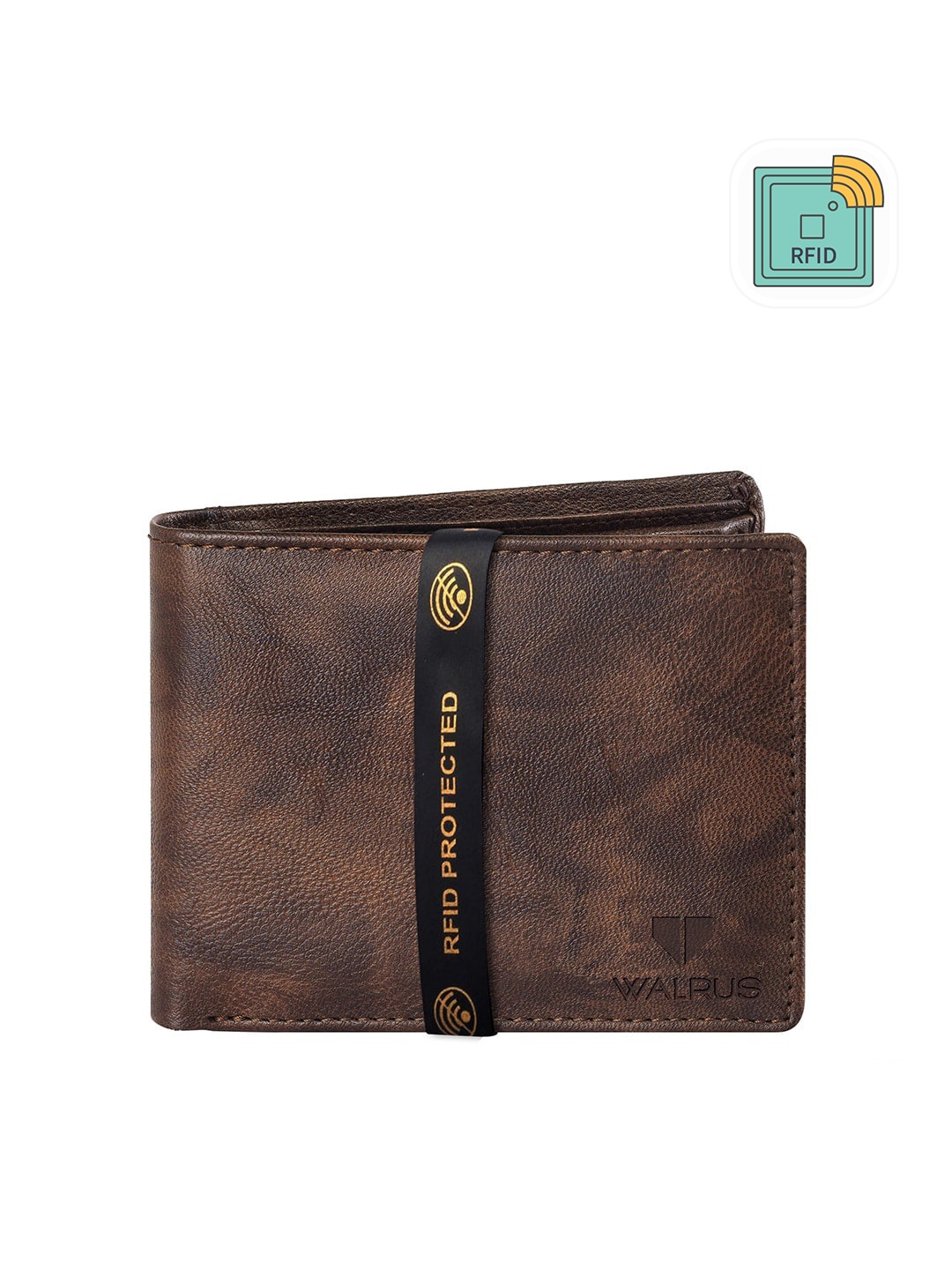 

Walrus Men Brown & Black Two Fold Wallet