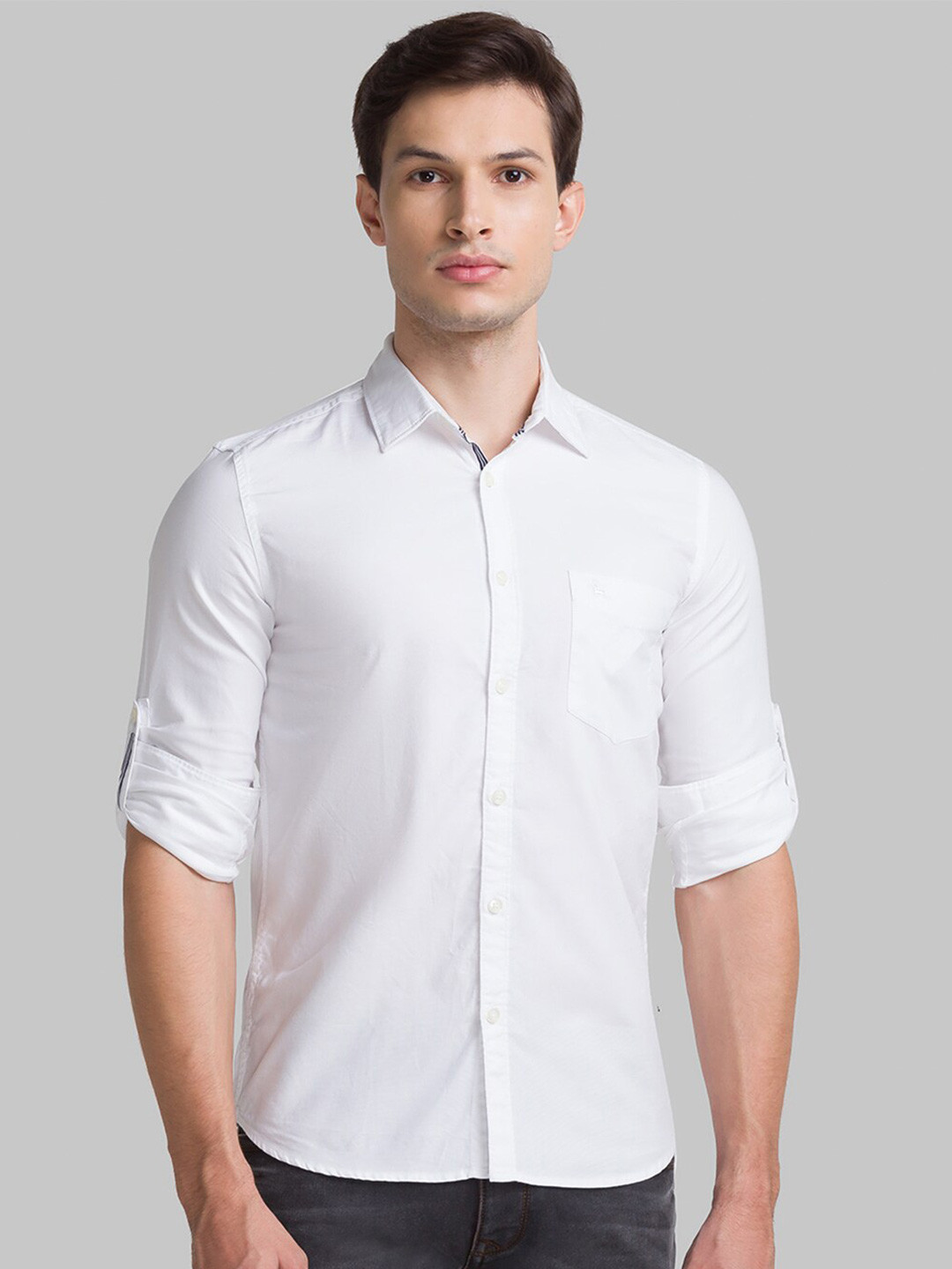 

Parx Men White Slim Fit Opaque Casual Shirt