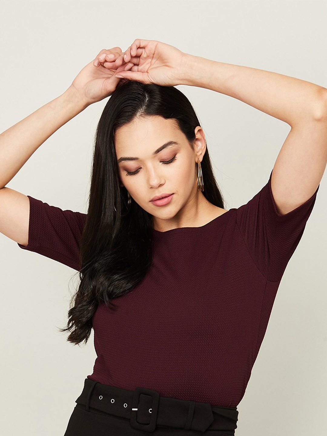 

CODE by Lifestyle Burgundy High-Low Top