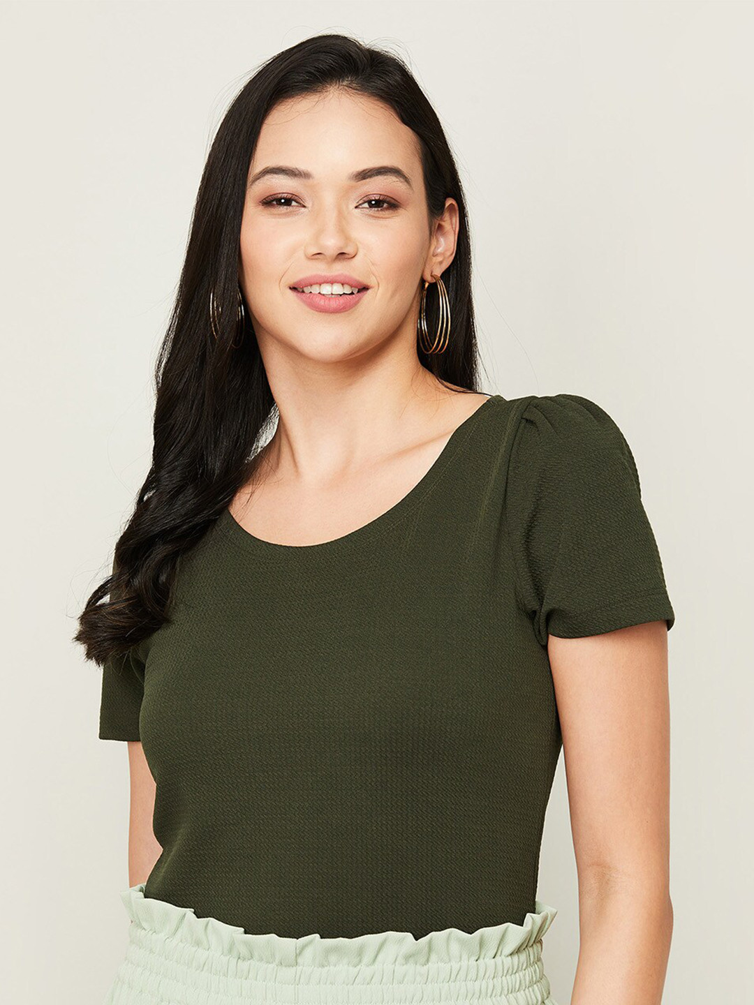 

CODE by Lifestyle Olive Green Regular Top