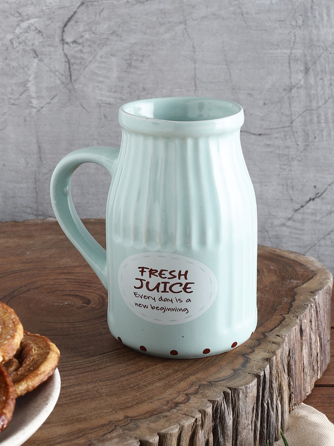 

The Decor Mart Blue Printed Ceramic Matte Cups Set of Cups and Mugs