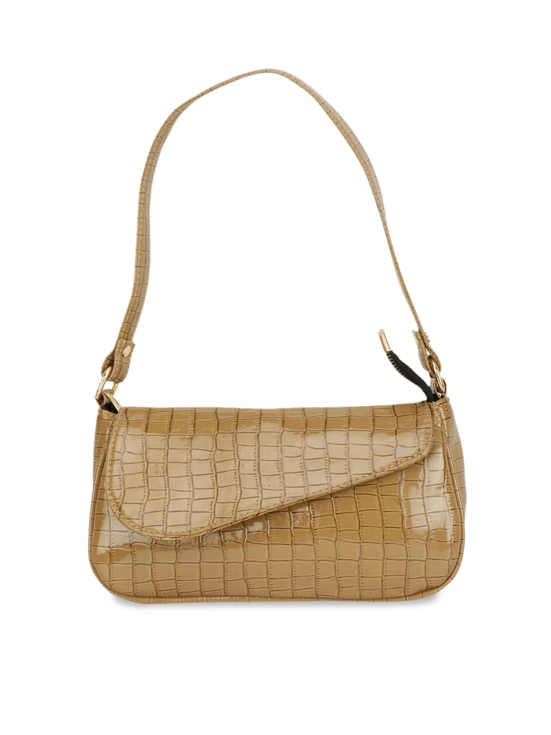 

ZEVORA Beige Textured PU Structured Hobo Bag