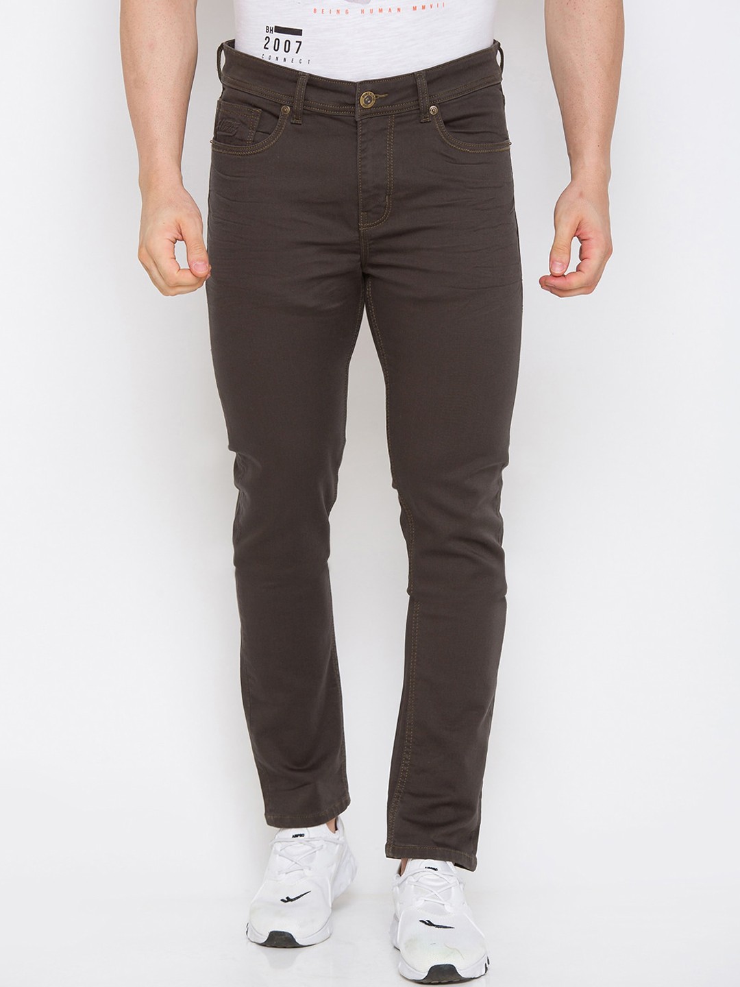 

Being Human Men Olive Green Skinny Fit Jeans