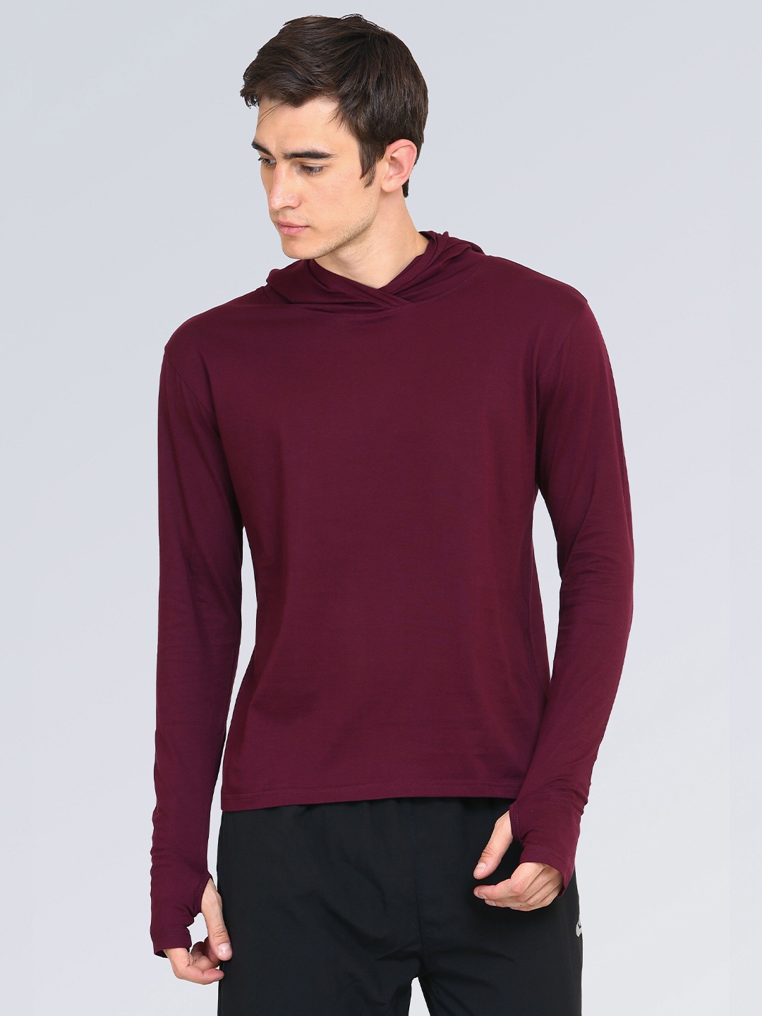 

appulse Men Maroon V-Neck Pockets T-shirt