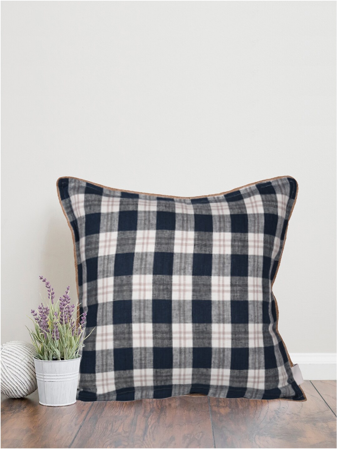 

Home White & Blue Checked Square Cushion Covers