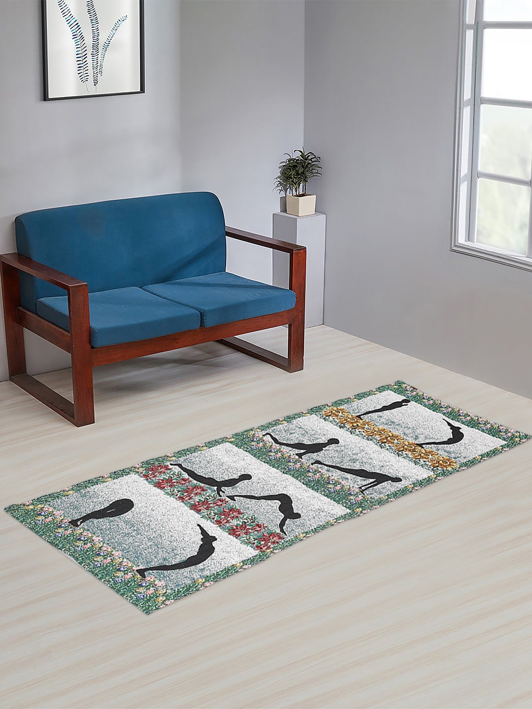 

Arrabi Multicolored Graphic Printed TC Cotton Blend Yoga Mat, Multi