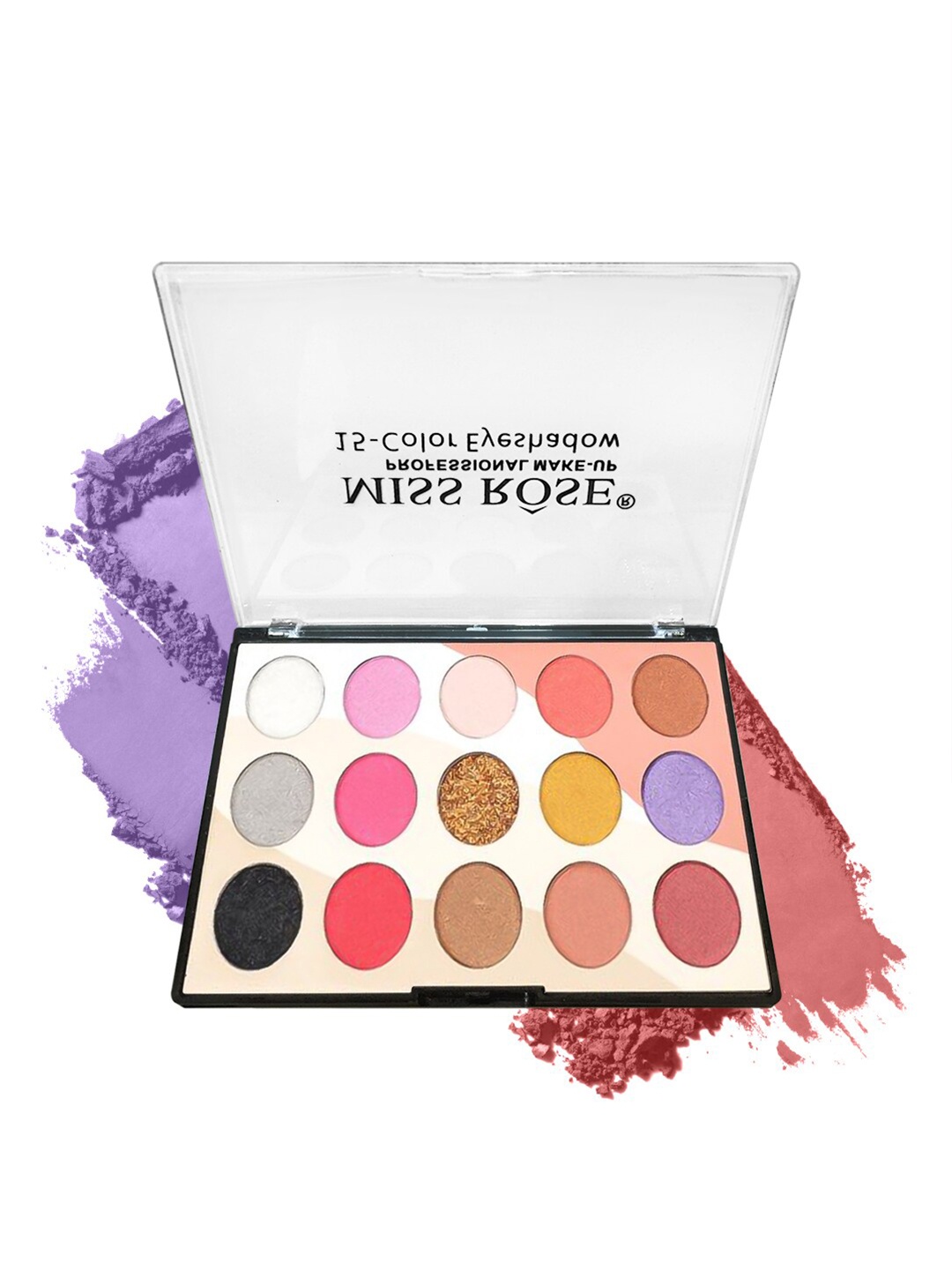 Miss Rose 15 Color Glitter Eyeshadow Palette 7001-077MY 1, Multi