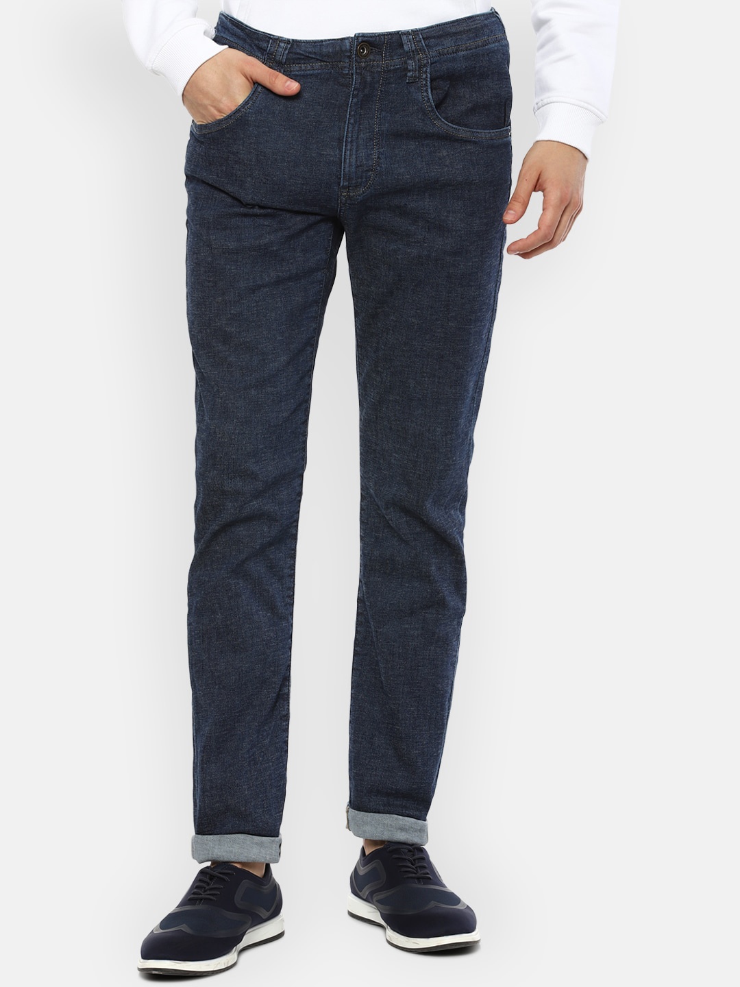 

VAN HEUSEN DENIM LABS Men Navy Blue Slim Fit Jeans