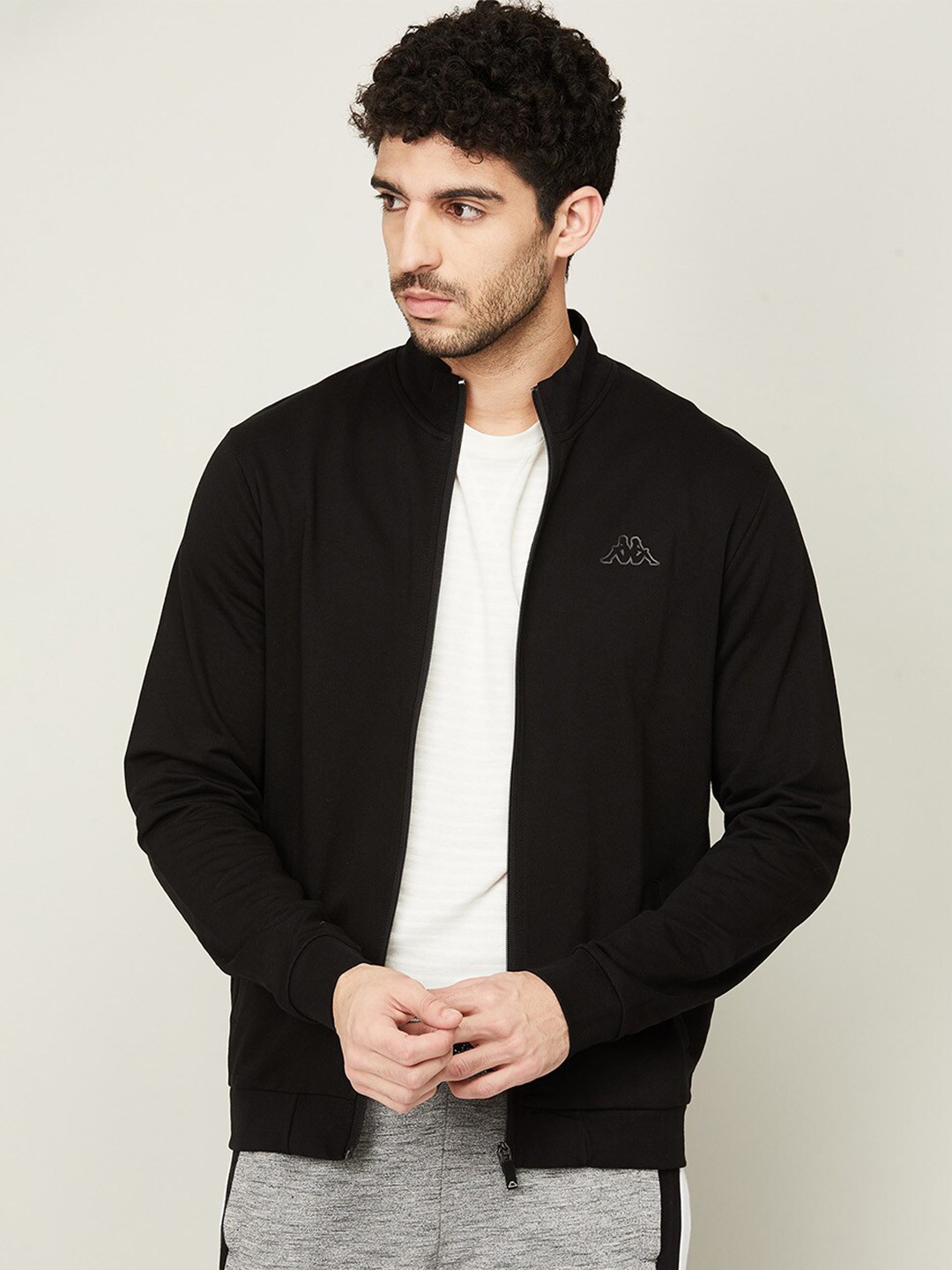 

Kappa Men Black Solid Coton Sweatshirt